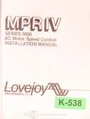 Lovejoy-Lovejoy Series 5000, AC Motor Speed Control, Installation Manual 1983-Series5000-01